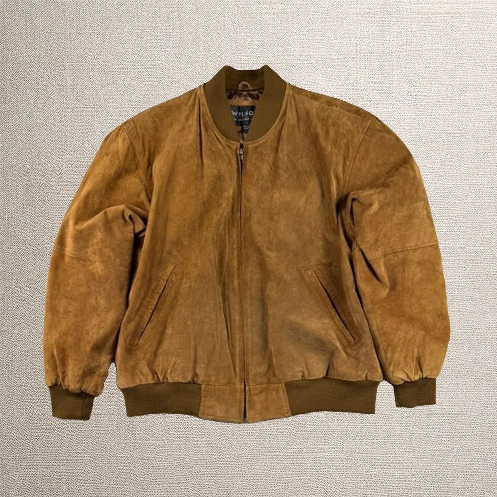 Wilson's Leather Men's Brown Bomber Jacket Large Lined Vintage